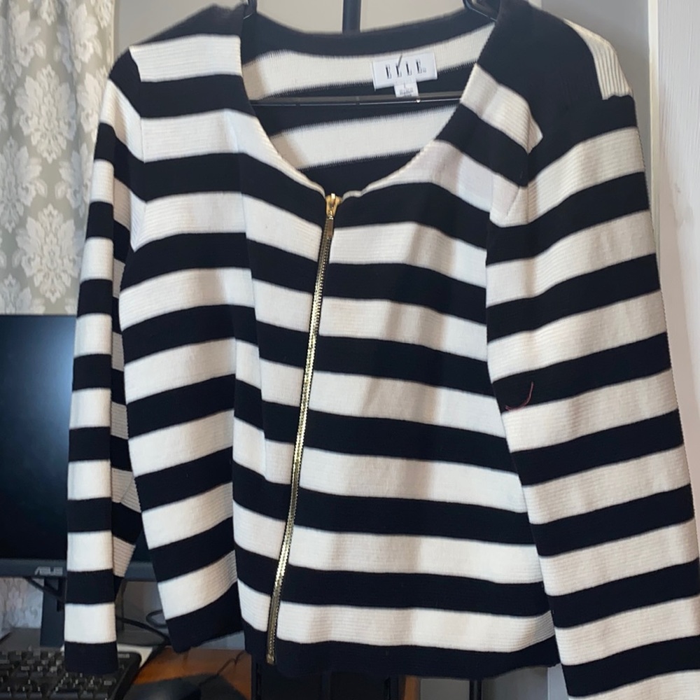 Black and white striped coat